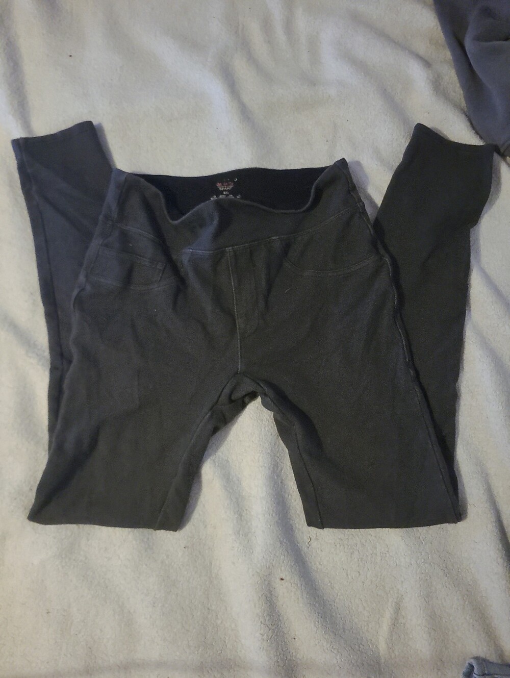 Spanx Leggings Womens Small Black Assets Red Hot Label Faux Rear Pockets